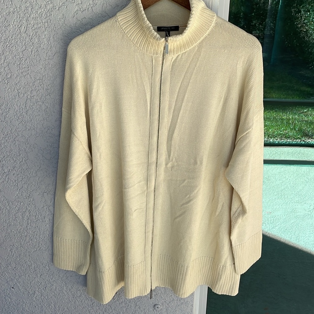 Lafayette 148‎ Silk Cotton Cardigan Sweater Size 1X - Picture 9 of 16